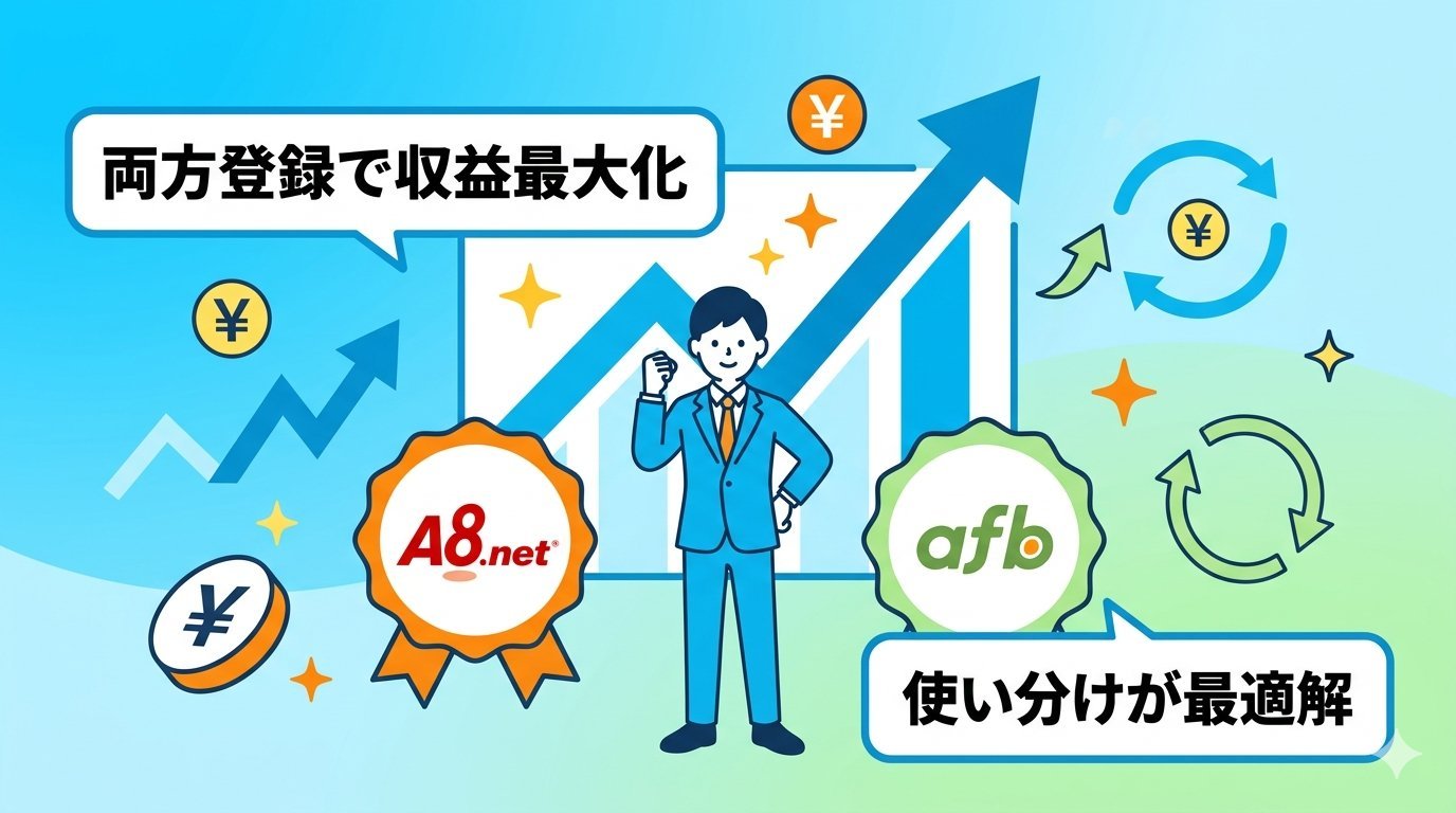 両方登録で収益最大化の未来イメージイラスト