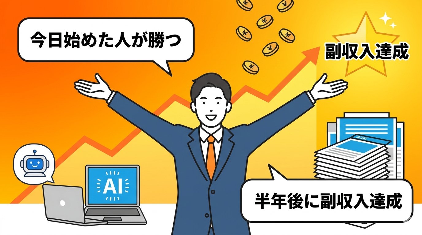 AIブログで副収入を達成した理想の未来イメージ