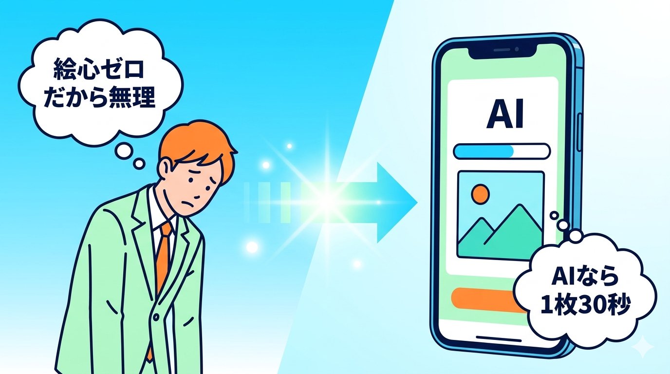 画像生成AIでストックフォト副業を始める4コマ漫画:絵心ゼロからAI量産・資産化までの流れ