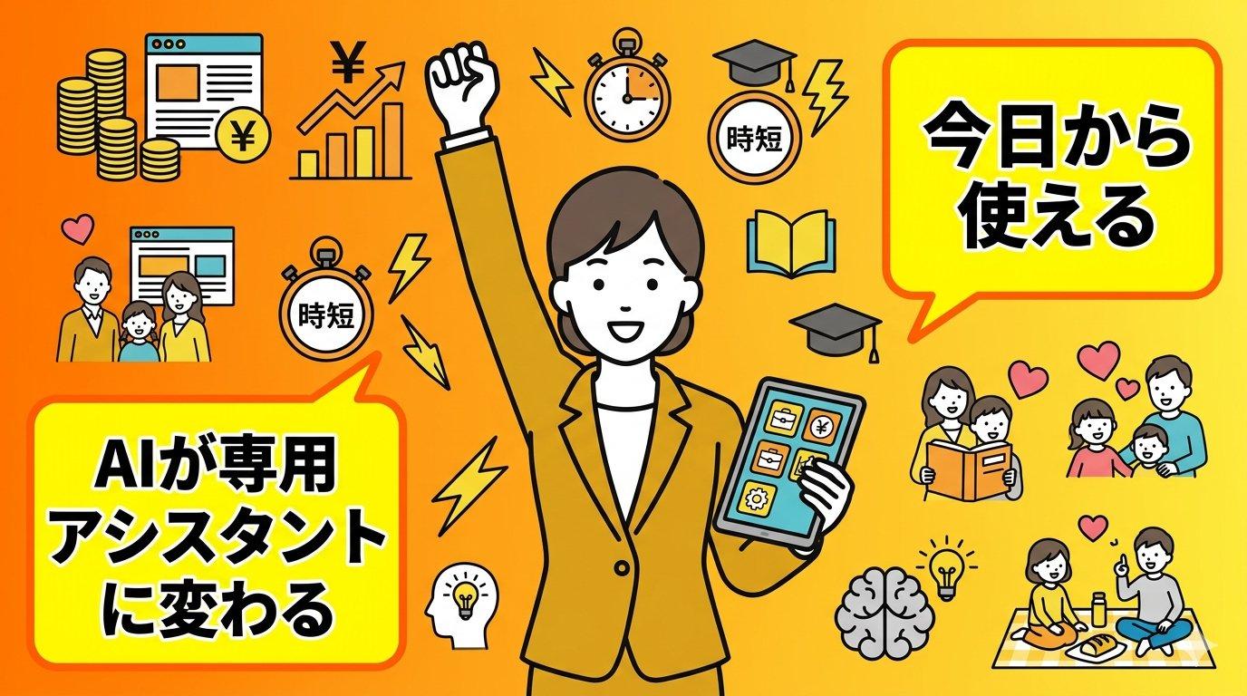 AI指示書を使いこなして仕事・副業・生活が充実した未来イメージ