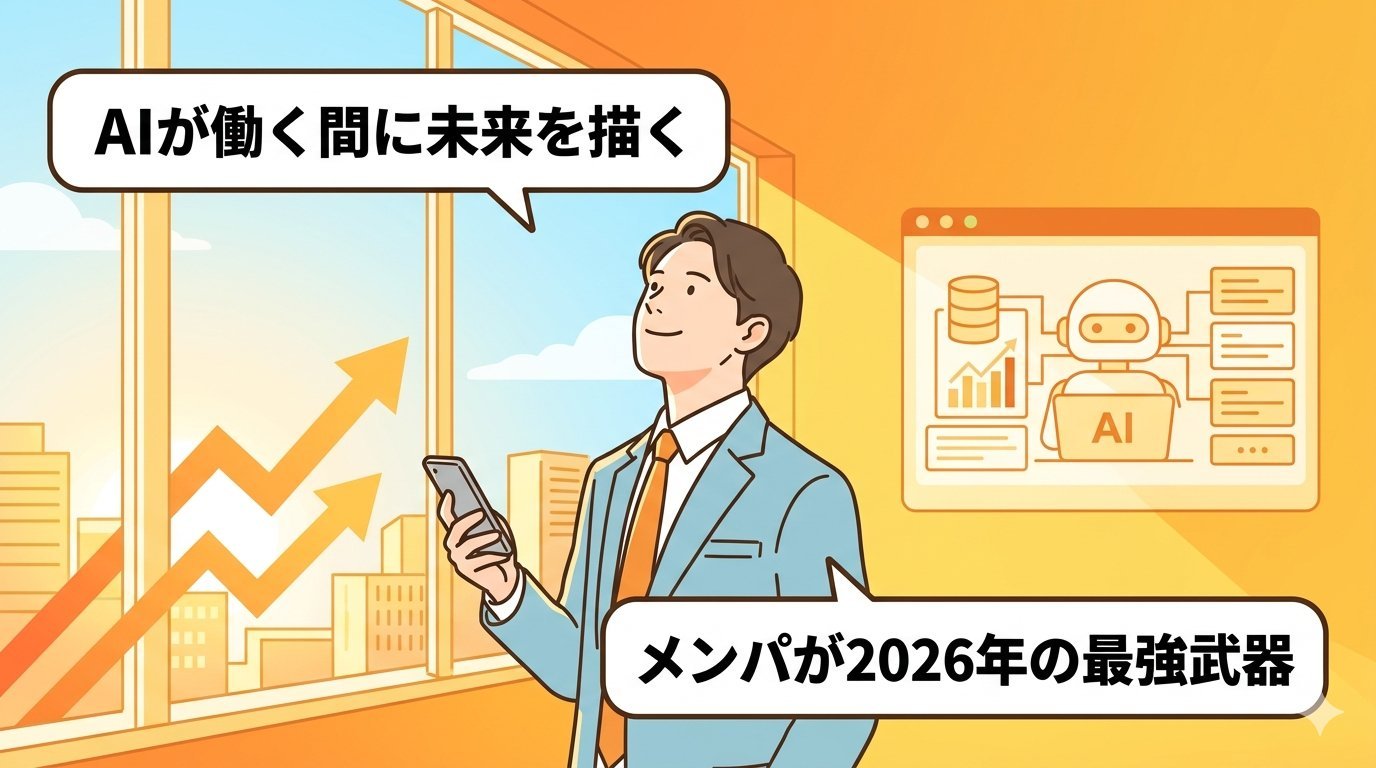 AIに任せて脳の余白メンパを手に入れた未来のイメージイラスト