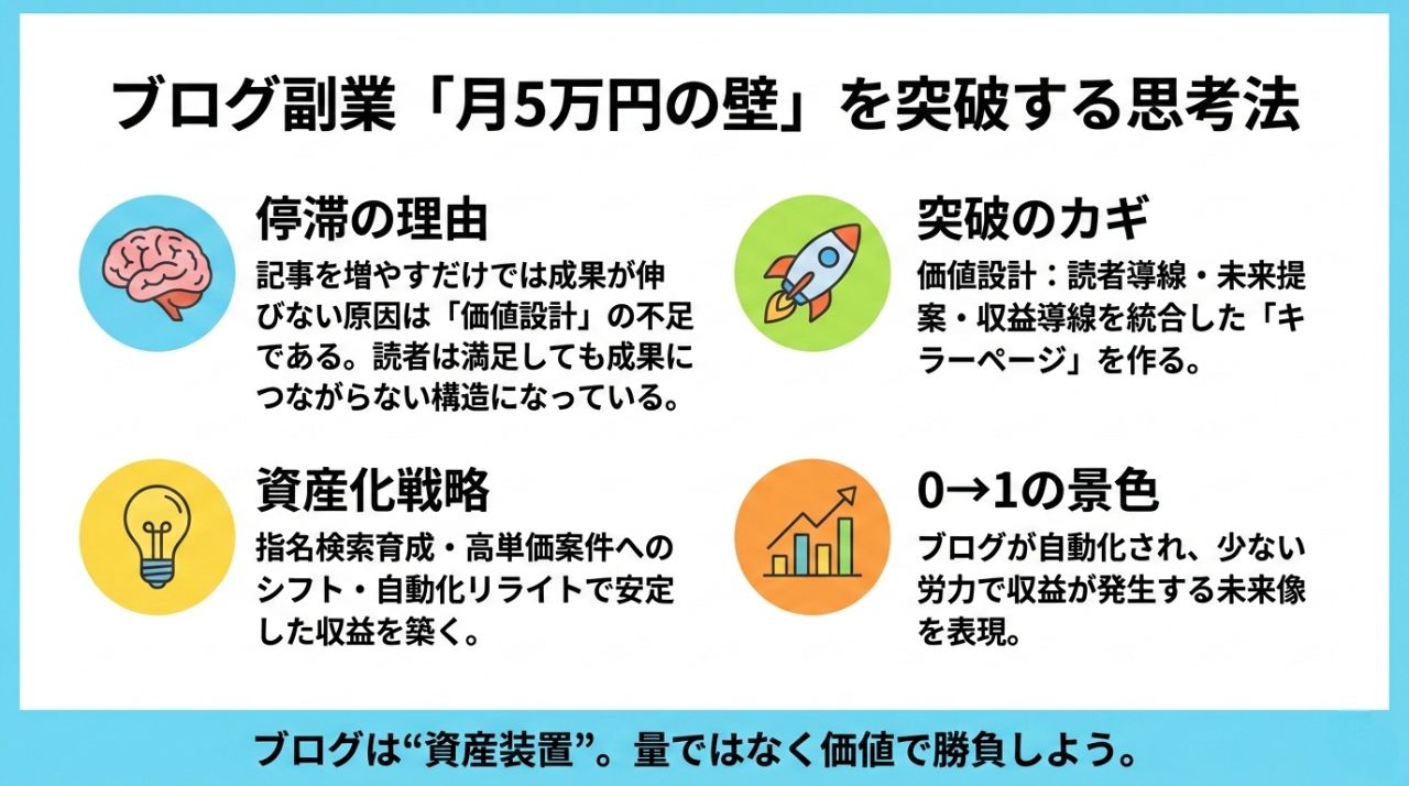ブログ副業 月5万円突破 グラフィックレコード