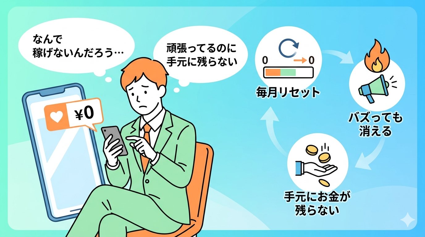 noteで毎日投稿しても手元にお金が残らない悩みを抱えるビジネスパーソン