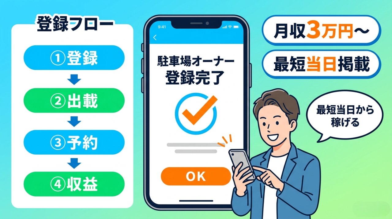 車の維持費と駐車場シェアリングの課題提起イラスト