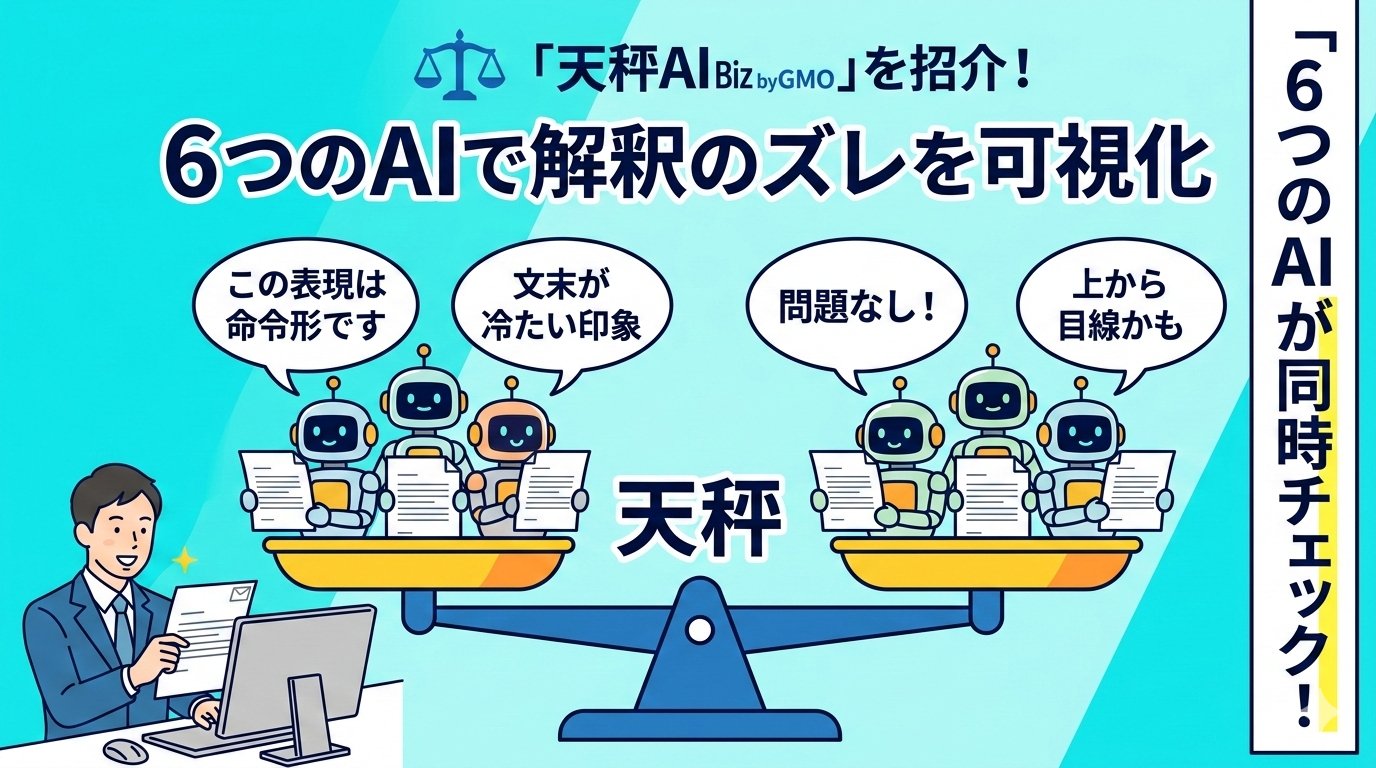 天秤AI Biz byGMOで6つのAIが同時にメールをチェックしている図解