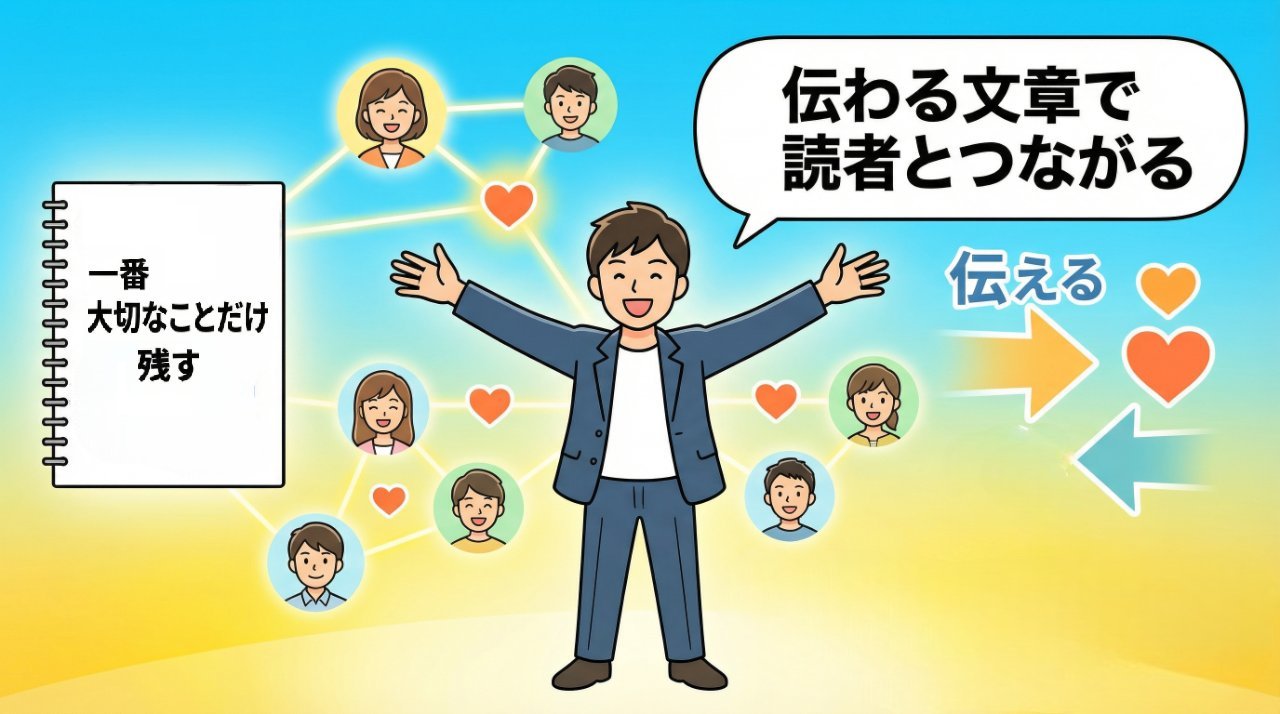 伝わる文章で読者とつながる理想の未来イメージイラスト