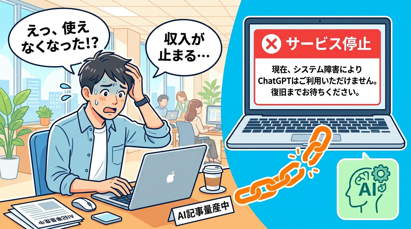 収入の複数の柱を持つことで安定する分散投資のイラスト
