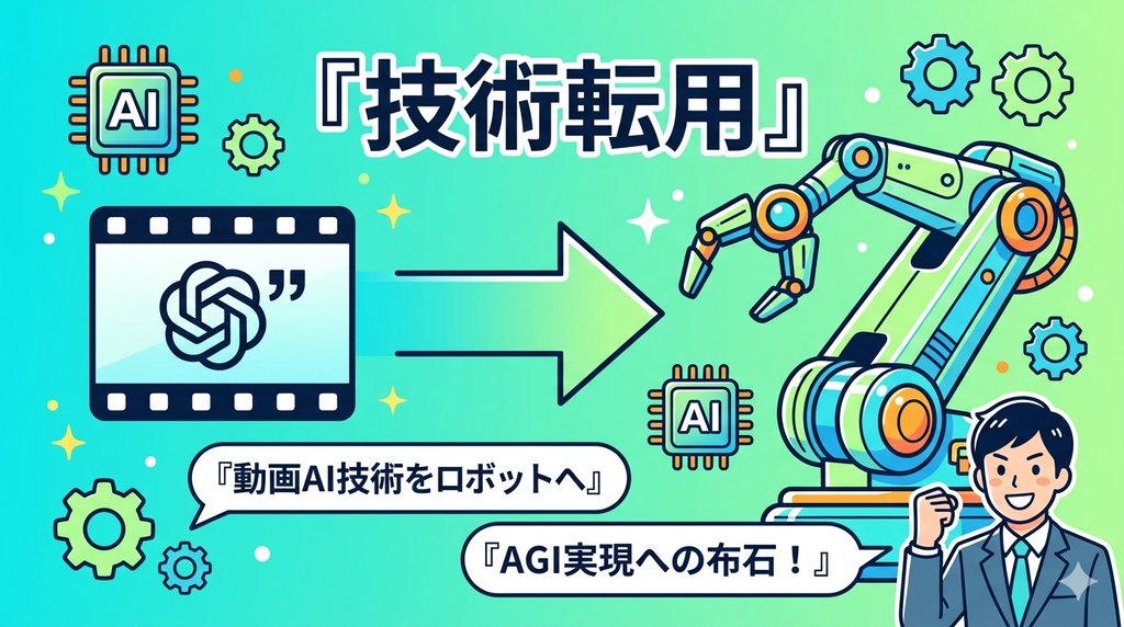 動画AI技術をロボット工学へ転用するOpenAIの戦略図解