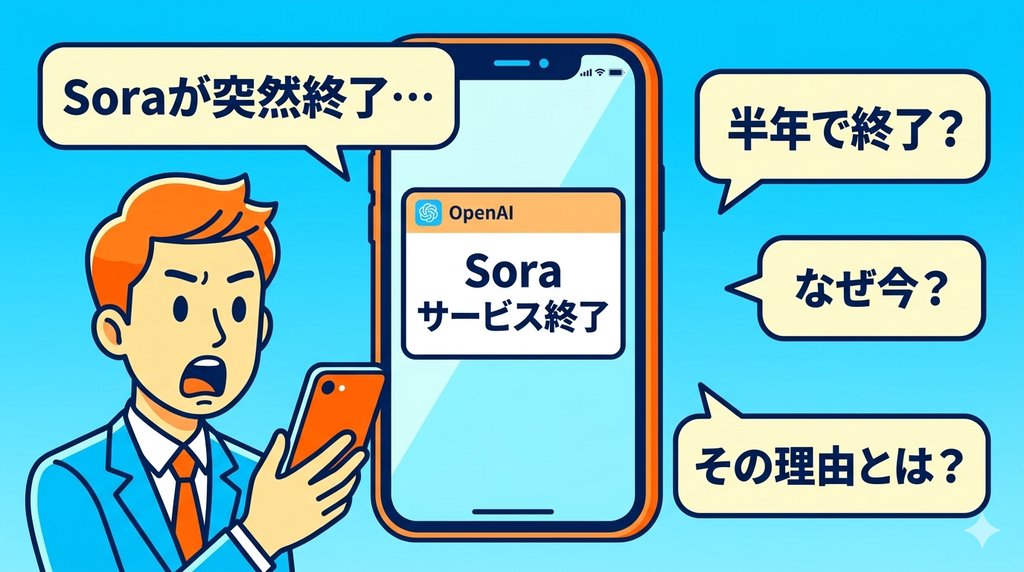 Sora終了の4つの要因を描いた4コマ漫画