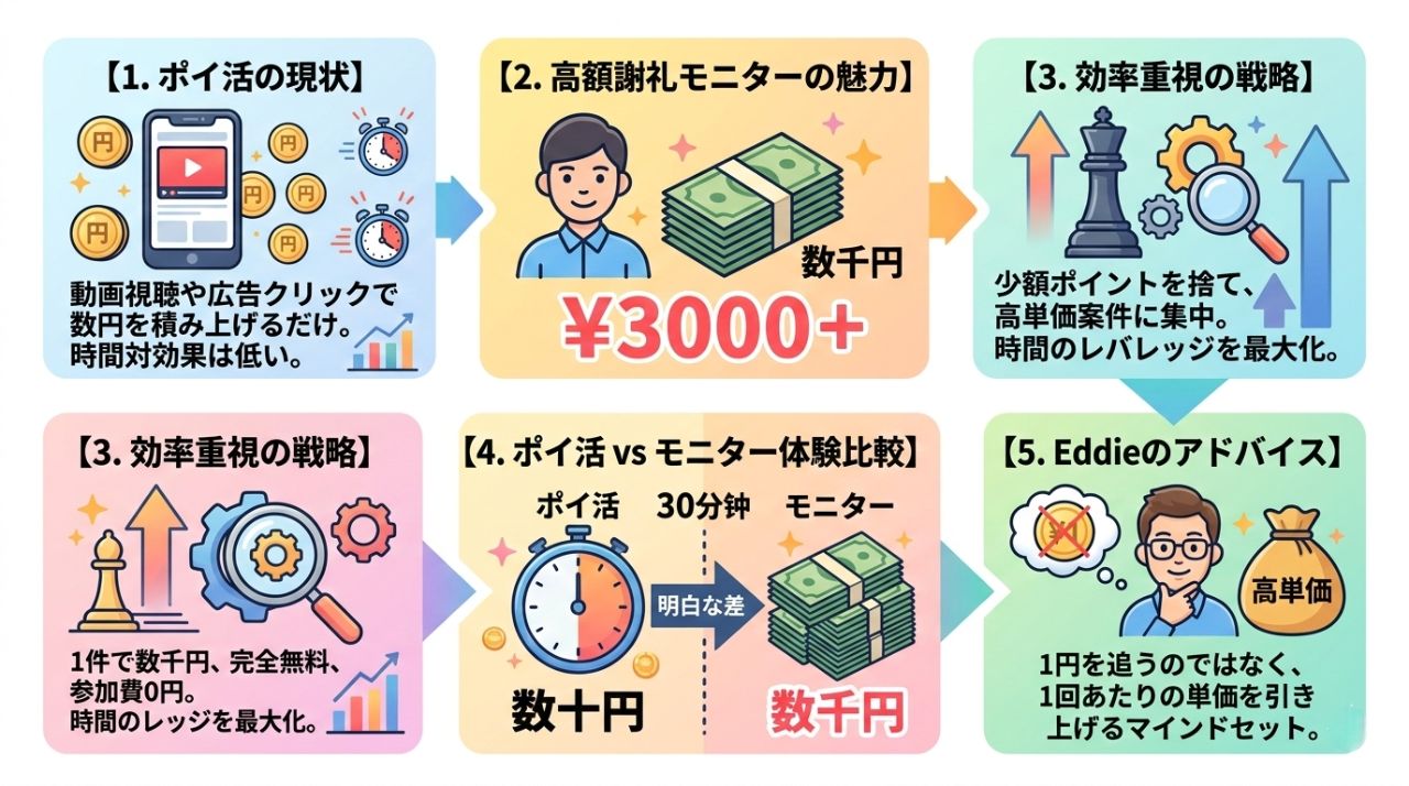 ポイ活卒業と高額謝礼モニターの比較案内
