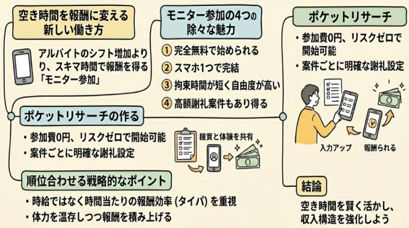 ポケットリサーチ フリーター効率化イメージ