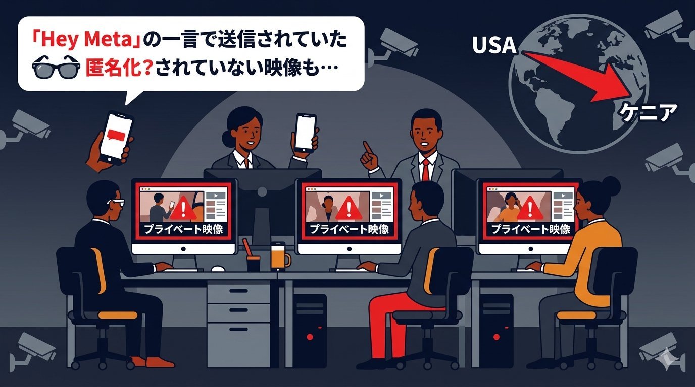 複数のケニア作業員がRay-Ban Metaユーザーのプライベート映像を組織的にレビューしているオフィスの様子