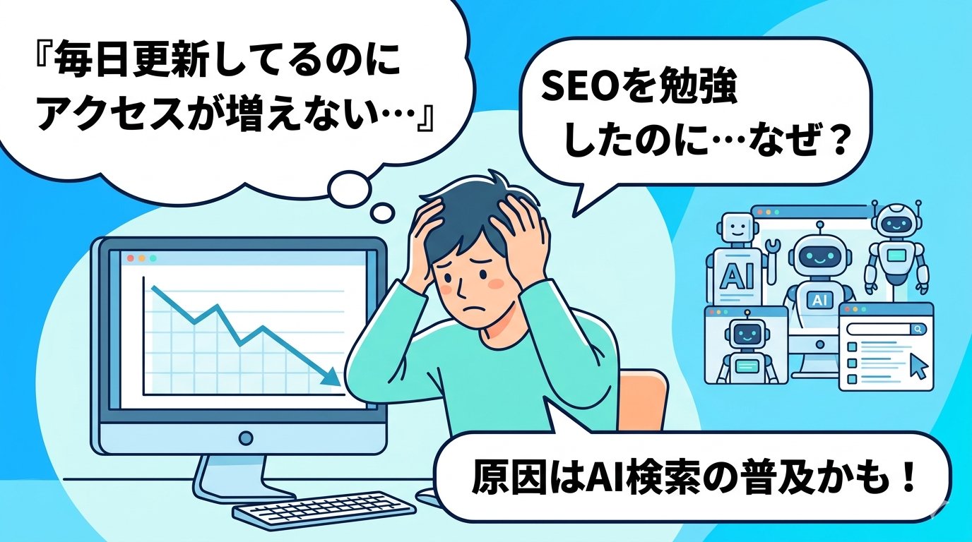 毎日更新しているのにアクセスが増えない悩みを抱えるブロガーとAI検索の普及