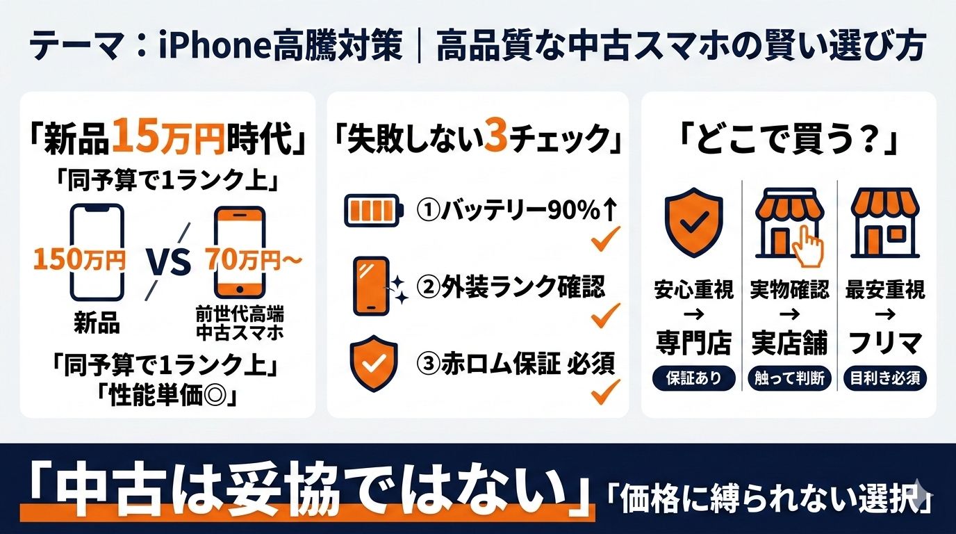 iPhone高騰対策!中古スマホ・タブレットを「ハズレなし」で賢く手に入れる選び方ガイド