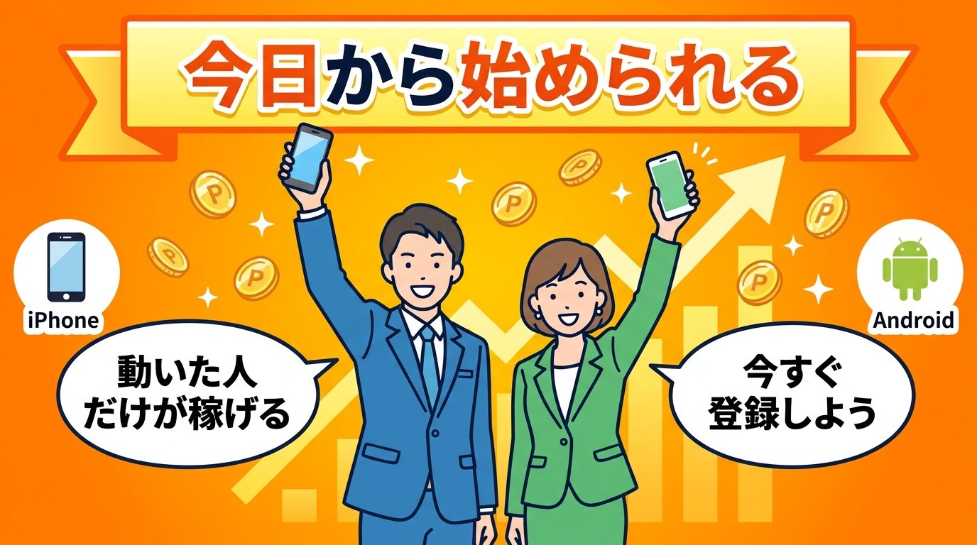 スマホ副業で動き出した理想の未来を表すイラスト
