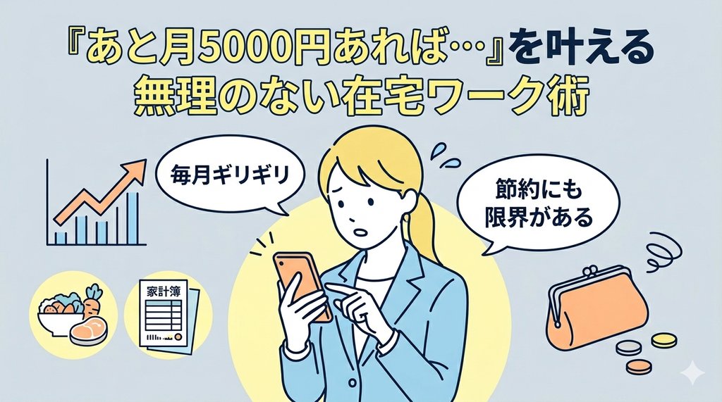 毎月ギリギリ・節約にも限界がある——在宅ワークで月5000円を叶える