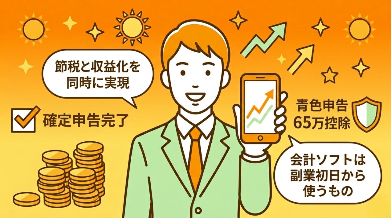会計ソフト活用で節税と収益化を同時に実現した副業ブロガーの未来イメージ