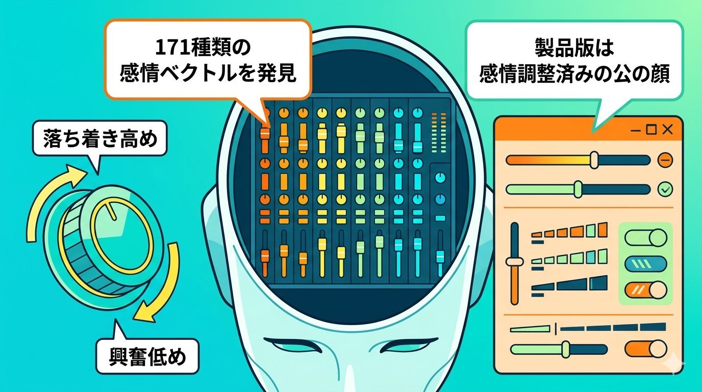 171種類の感情ベクトルを発見・製品版は感情調整済みの公の顔