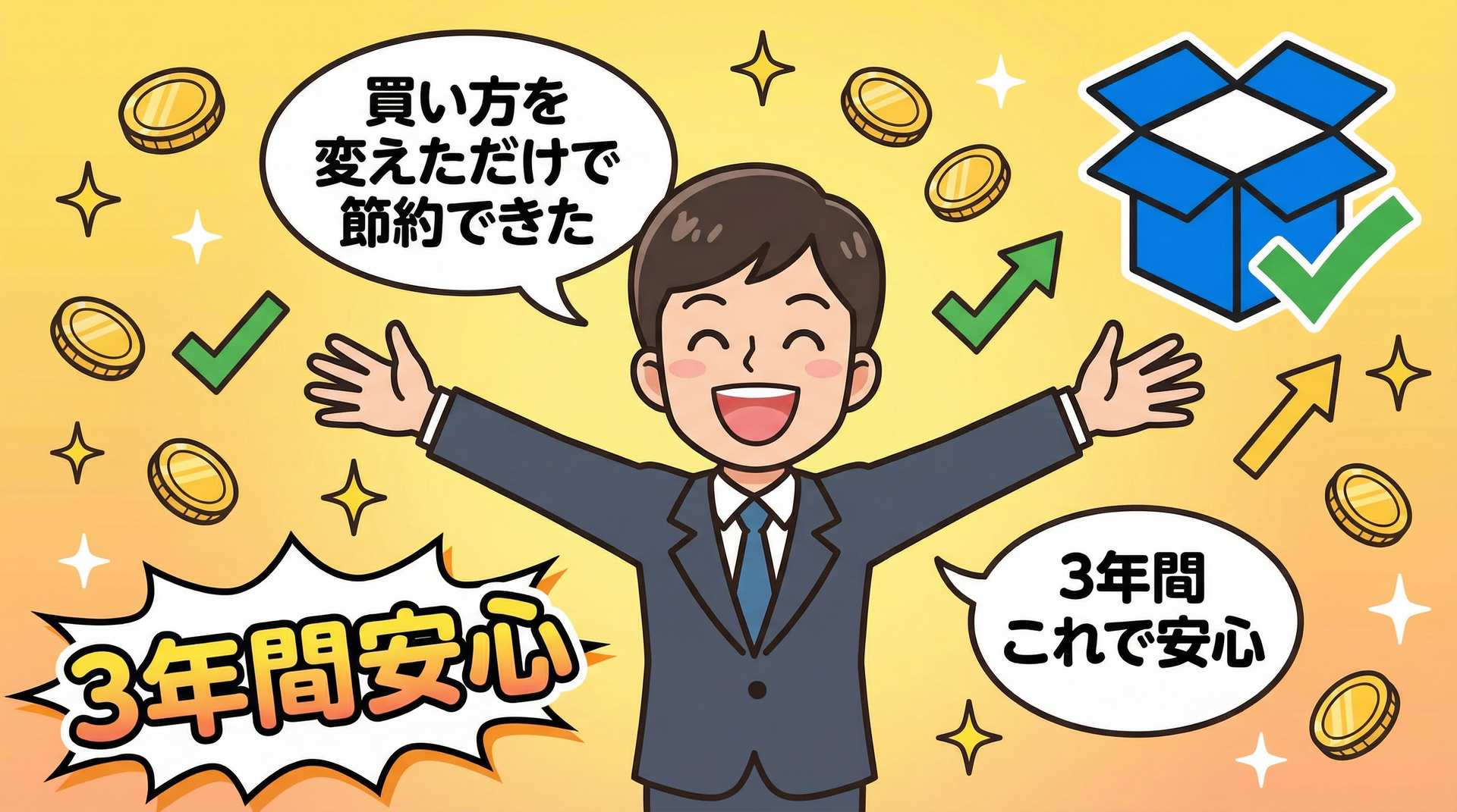 Dropboxを賢く購入し3年間安心して使える未来イメージ
