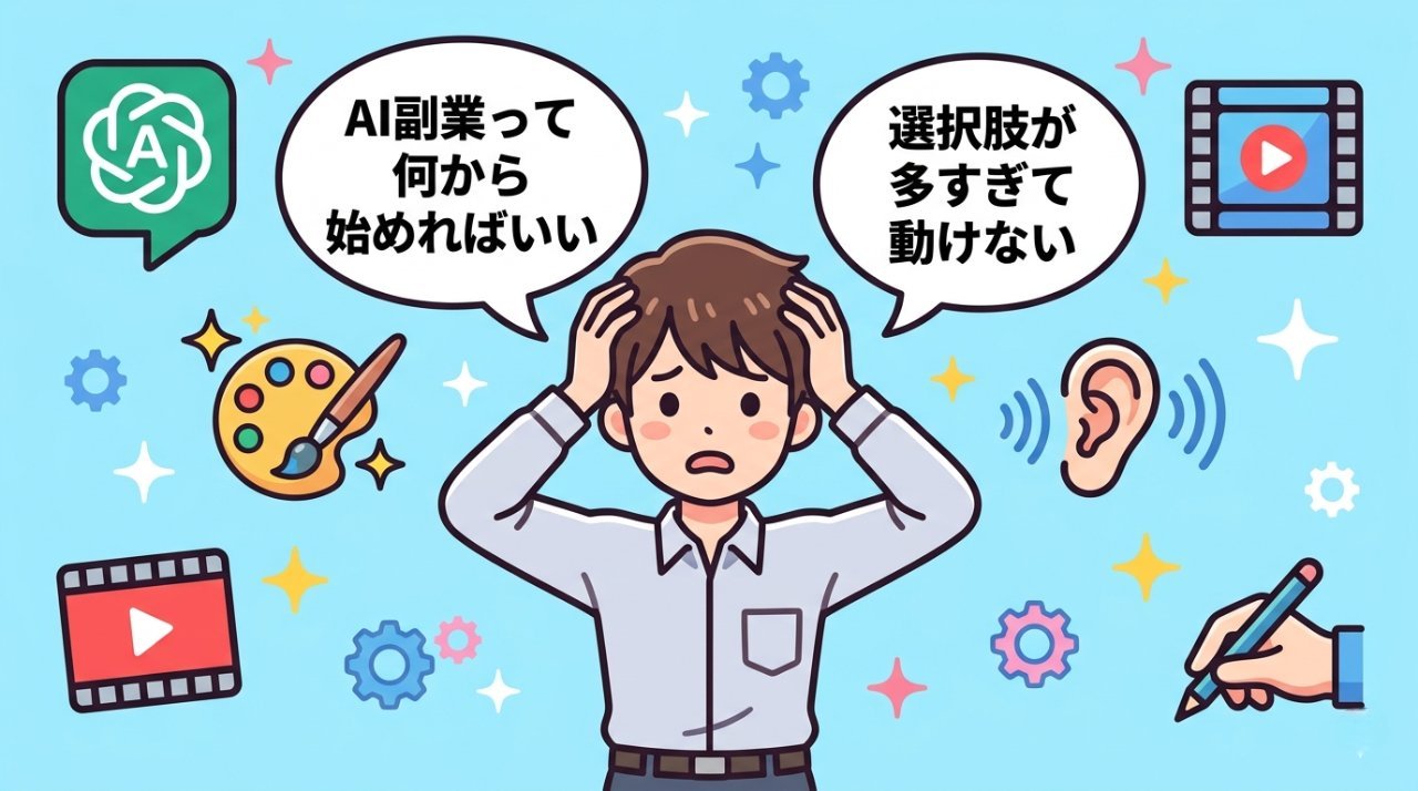 AI副業を前に何から始めればいいか悩むビジネスパーソン