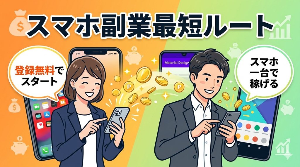 iPhoneとAndroid両対応のスマートフォンモニター——登録無料でスマホ一台から副業スタート